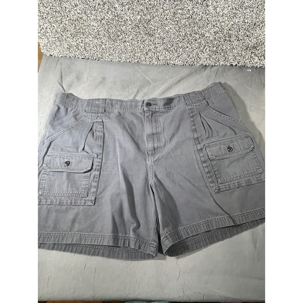 Cabelas Cotton Canvas Cargo Shorts Men 46 Gray Outdoor Utility Hiking Gorpcore